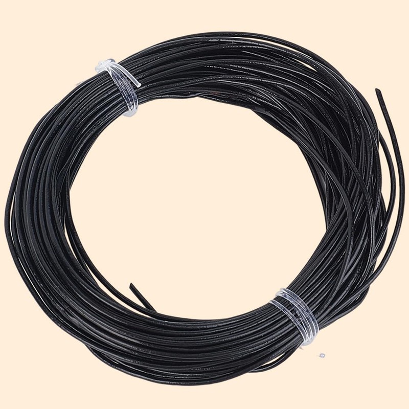 CALFOVERA 10M x 1MM Cowhide Black Genuine Leather Cord for