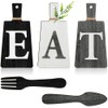 JIVIMOCO Cutting Board Eat Sign Set Hanging Art Kitchen Eat