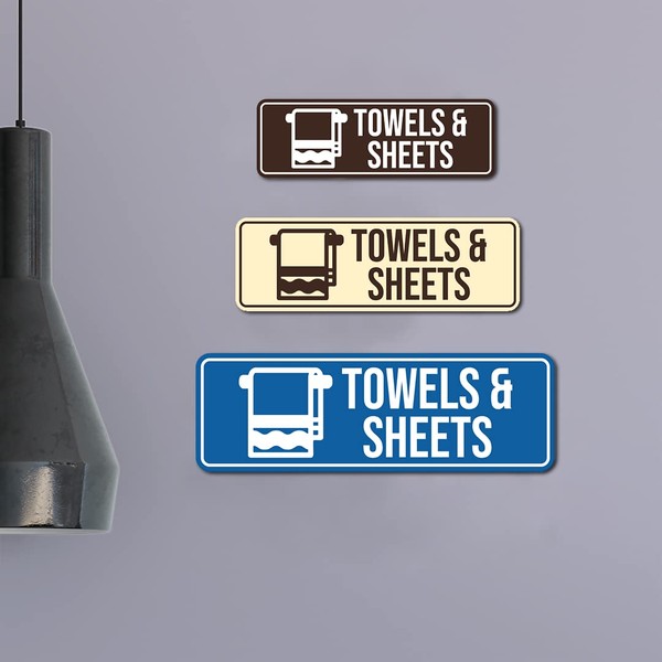 Standard Towels & Sheets Sign (Black) - Medium