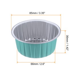 HARFINGTON Light Blue Cupcake Cups, 25pcs Aluminum Foil 5oz Standard Cupcake Liners Dessert Disposable Cupcake Baking Cups for Birthday Party Supplies Weddings Decorations