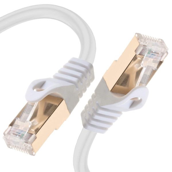 Cat 7 Ethernet Cable Network Patch Cord White 10ft 10Gbps