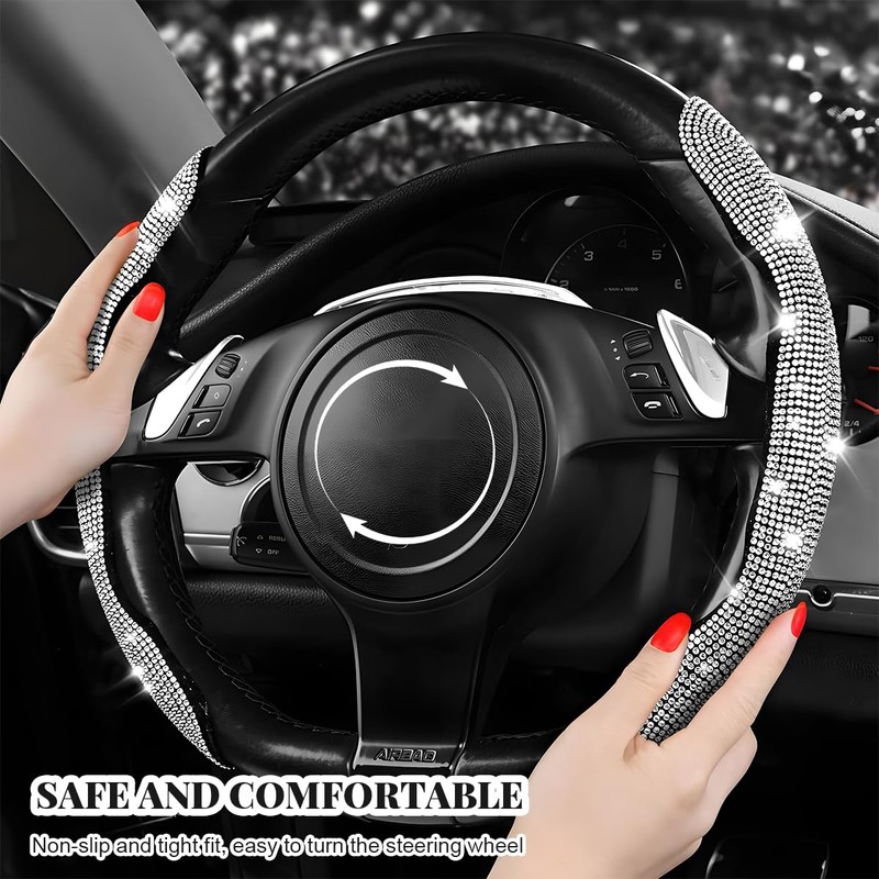 BWBWND 2 PCS Steering Wheel Cover, Segmented Car Wheel Covers