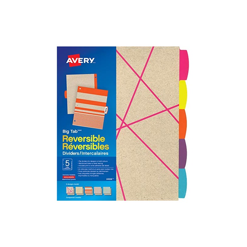 AVERY Big Tab Reversible Paper Divider, 8.5 inch x 11