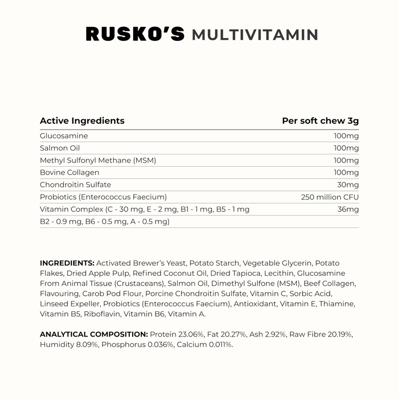 Rusko's Multivitamin Supplement for Dogs | Daily Immunity, Digestion &