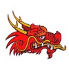 Red Legendary Dragon Embroidered Iron on Patch Applique Jean Jacket