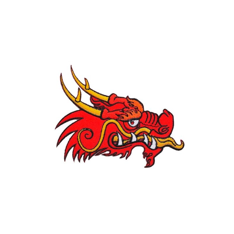 Red Legendary Dragon Embroidered Iron on Patch Applique Jean Jacket