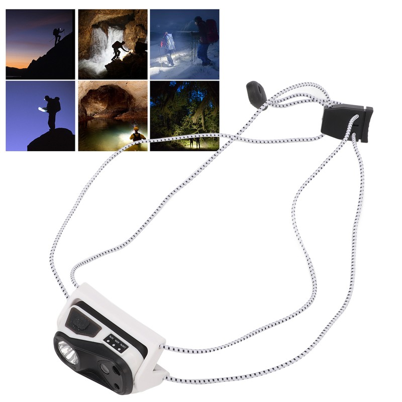 LED Headlamp IPX5 Waterproof Motion Sensor USB Charging Adjustable Mini