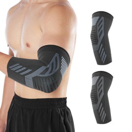 Lin's Liliana Premium Elbow Brace, Tennis Elbow Bandage for Men and Women, Elbow Protection with Compression for Sports, Golfer's Elbow and Tennis Elbow (XL, Black/Grey)