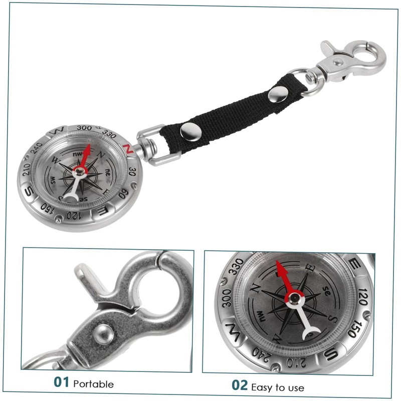 GRIRIW Reliable Keychain Compass with Easy to Read Dial Durable
