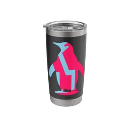 Bold Geometric Abstract Penguin Minimalist Art Design Stainless Steel Insulated Tumbler