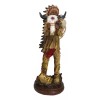 Indian Tribal Warrior Chief with Roach Headdress Holding Ox Cow