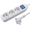 Electraline 62410, 3-Way Power Strip with Switch, Cable 1.5 m
