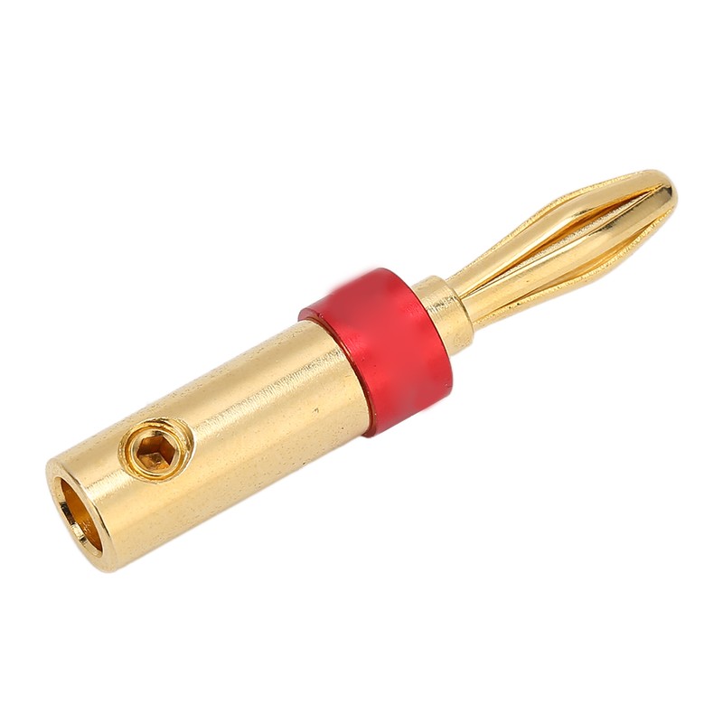 Preffair 4pcs Speaker Banana Plugs 24K Gold Plated Dual Screws