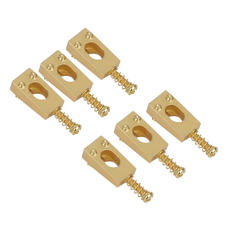 6Pcs Guitar Bridge Saddle Brass String Saddles Replacement Electric Guitar