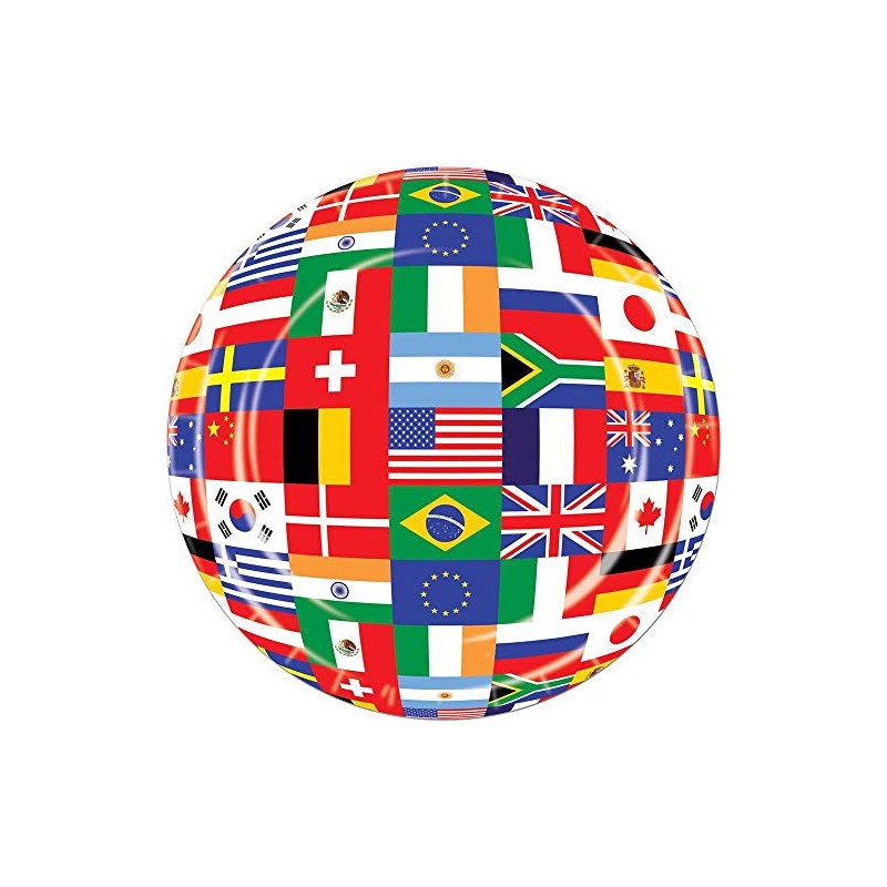 Beistle International Flags 7-inch Dessert Party Plates | 8-Count |