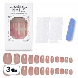 Viantino nude pink gradient gel nail tips 24p set 25BRS293, 3 sets, NO 5 / 비앙티노 누드핑크 그라데이션 젤네일 팁 24p 세트 25BRS293, 3세트, NO 5