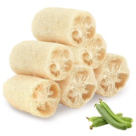 Pack of 6 100% Organic Loofah Natural Sponge, Loofah Sponge, Large, Dishwashing Sponges for Kitchen, Bathroom, Natural Air Holes Drying, Soft Cleaning of Non-Stick Pans, Cutlery, Body Scrub