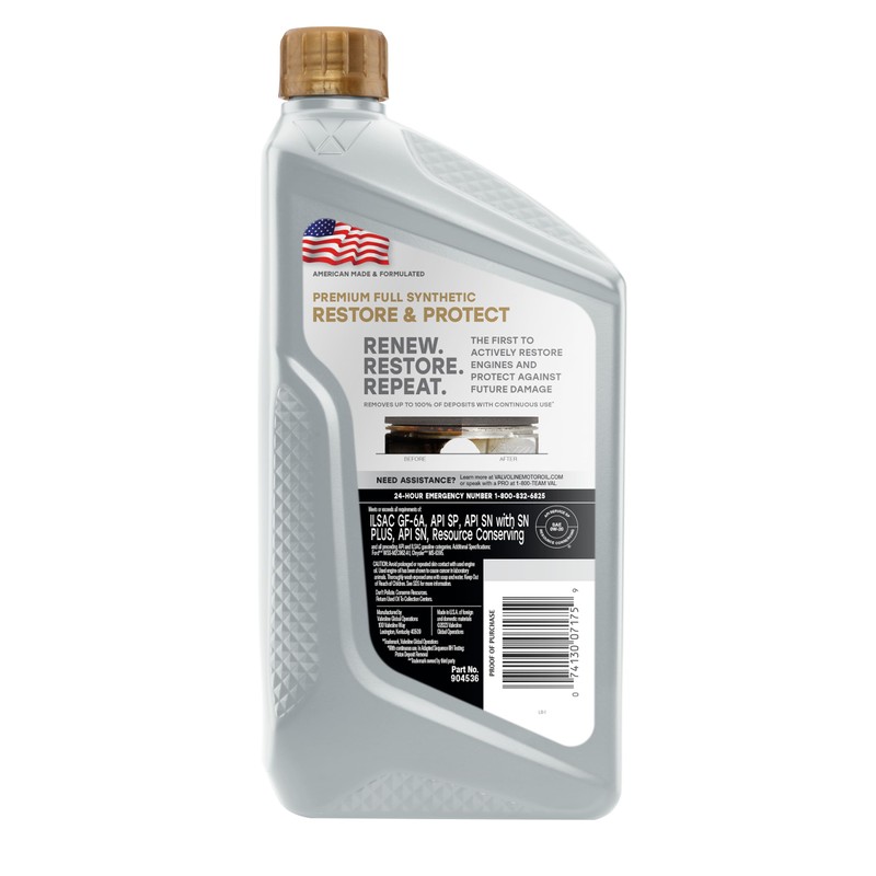Valvoline Restore & Protect Full Synthetic 0W-20 Motor Oil 1