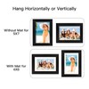 BAIJIALI 5x7 Picture Frame Black Wood Pattern Set of 4,Display