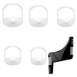 Pack of 6 Beard Stencils, Goatee Beard Shaper, Shaping and Styling Tool with Beard Guide Comb, Beard Trimmer Stencil Beard Styling Tool for Men DIY Trimming Supplies(White,Black)