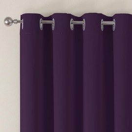 VEHEDE Light Blocking Blackout Curtains 84 Inch Drop, Soft Thermal Insulated Blackou Curtains for Living Room/Bedroom, W46 x L84 Inch, Purple, 2 Panels