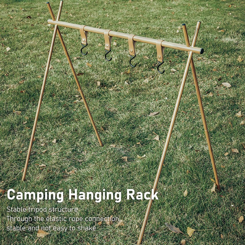 Camping Hanging Rack Portable Foldable Tripod Shelf for Light Tools