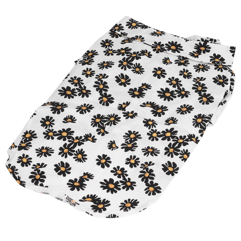 Daisy Print Dog Shirt Soft Breathable Flexible Pet T Shirt