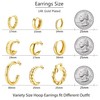 Kakonia 9 Pairs Gold Hoop Earrings Set for Women Lightweight