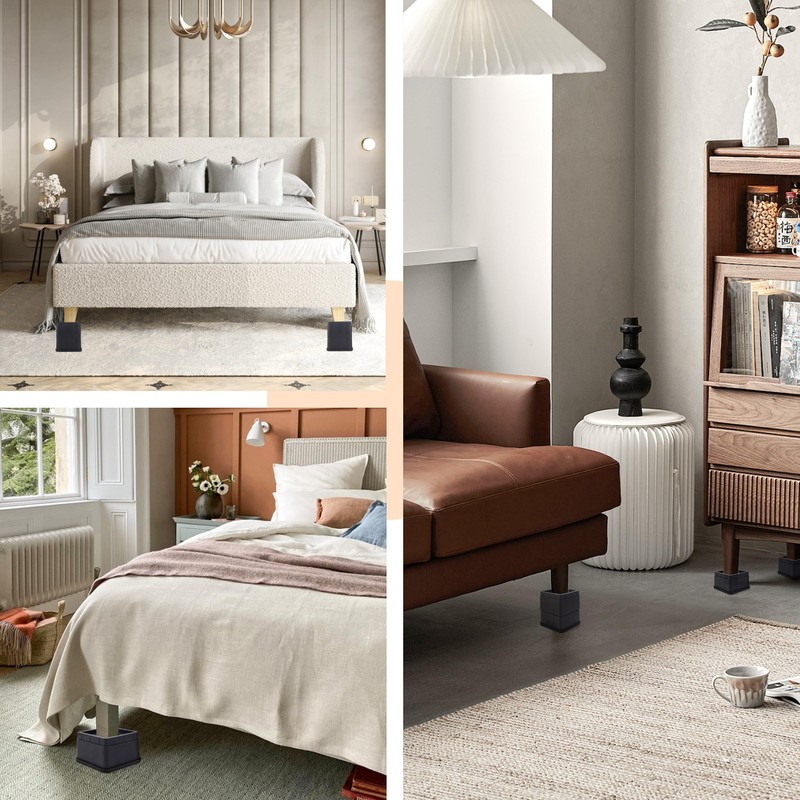 BTSD-home Adjustable Bed Risers 3 or 6 Inch - Heavy