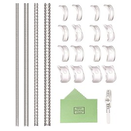 Ring Size Adjuster Kit, 20 Pieces Loose Ring Adjusters with Silver Polishing Cloth & Ring Sizer Invisible Spacer Suitable for Women and Men