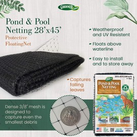 Dalen Pond & Pool Netting – Outdoor Water Garden Cover – Protective Mesh for Fish & Aquatic Life - 3/8" Mesh - (28' x 45')