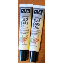 VIA Natural Set of 2 VIA  Natural Ultra Care Jamaican Black Castor Oil 1.5 Oz/45ml each New