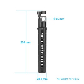 SZRIG Aluminum Handle Grip with 15mm Rod Clamp for Camera Shoulder Mount Rig(2 Pieces)