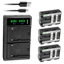 Kastar 3-Pack Battery NP-FM500HN and LTD2 USB Charger Compatible with Sony DSLR-A200, α200, Alpha A200, DSLR-A200, DSLR-A200K, DSLR-A200W, α300 α500 α700 α850 α900 α57 α58 α65 α68 α77 α99 Camera