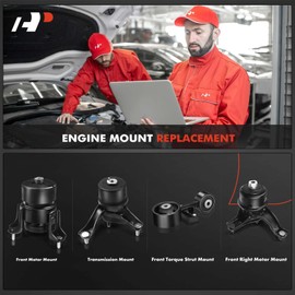 A-Premium 4PCS Engine Motor Mount Transmission Mount Torque Strut Mount Set Compatible with Toyota Camry 2007 2008 2009 2.4L, Automatic Trans, Replace# 123090H060 123720H090 123620H030 123610H100