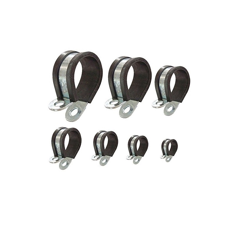 Pipe Clamps with Rubber Insert Sets, Different Diameters, 6 -