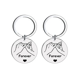 YALLNASL 2 Pcs Pinky Promise Keychain Gifts for Couples Best Friends Forever Gifts Key Chain for Boyfriend Girlfriend Anniversary Birthday Gifts for Husband Wife
