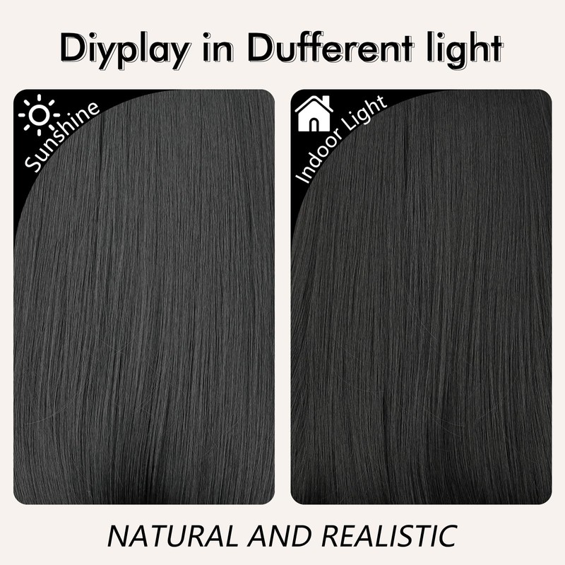 NOSTALGIA Wig with Bangs, 20 Inch, 4x4 Realistic Scalp, Natural