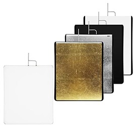 Selens Metal Flag Panel Reflector Set with Soft White, Black, Silver, Gold Cover Cloth and Diffuser for Photo Studio Photography Video Shooting Portrait Photography Filming, 30x35in/75x90cm