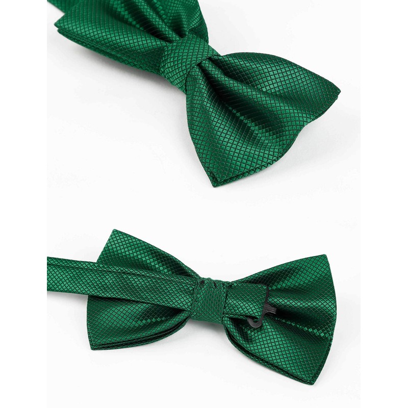 Alizeal Mens Solid Mini Squares Formal Banded Bow Ties (Dark