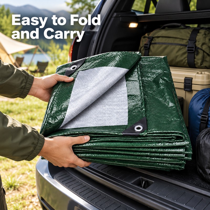 3 x 2M Waterproof Camping Tarp for Outdoor Shade &