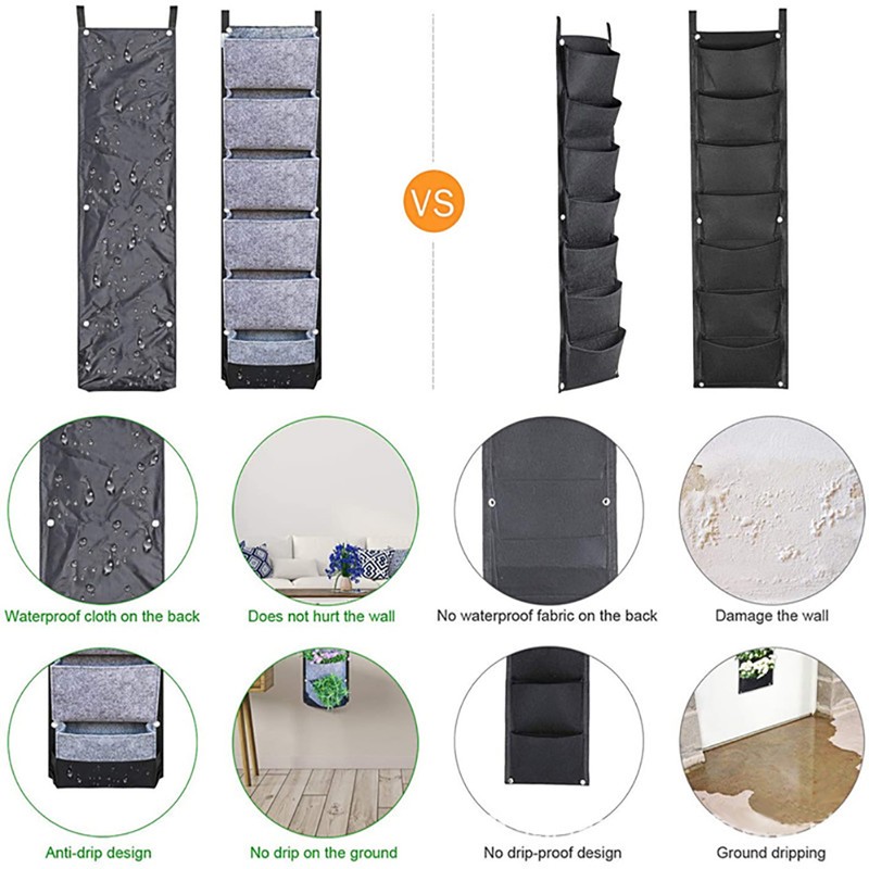 Vertical Planter Wall Mounted Planting Bag Outdoor Greening Container Garden