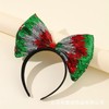 AVMBC Christmas Bow Headband Tri-Color Gradient Sequined Large Bow Headband