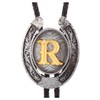HUABOLA CALYN Vintage Bolo Tie for Men- Initial Letter ABCDMJR