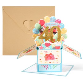 TOYMIS Boxed Pop Up Birthday Cards, Colorful Pop Up Box Birthday Card with Note and Envelope 3D Birthday Cards Happy Birthday Pop Up Box for Women Men, 40th Happy Birthday Pop Up Card
