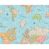 Martina Home Blue World Map Resin Coated Tablecloth 140cm x