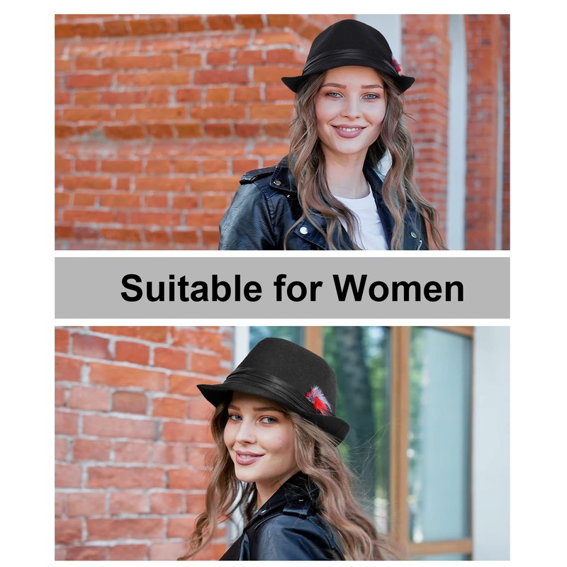 Simplicity Men's Women's Manhattan Structured Gangster Trilby Fedora Hat -