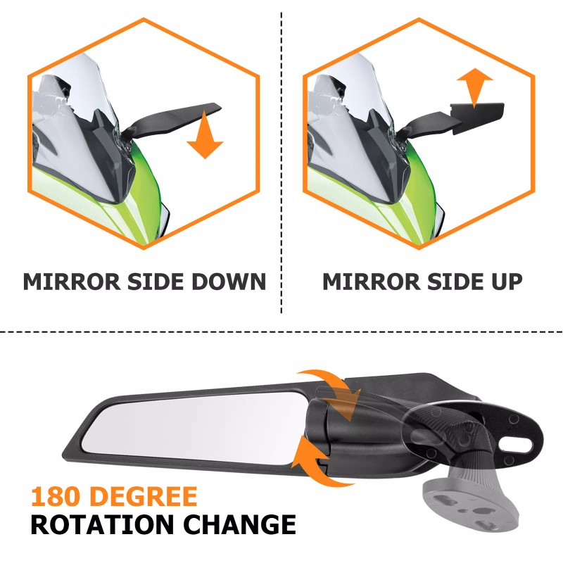 CB Fit for Honda CBR1000RR CBR600RR Adjustable Rotation Rearview Wind