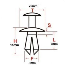 20pcs Clips to Fit for Nissan GU Patrol Inner Guard Liner Grille Retainer Fastener 8mm
