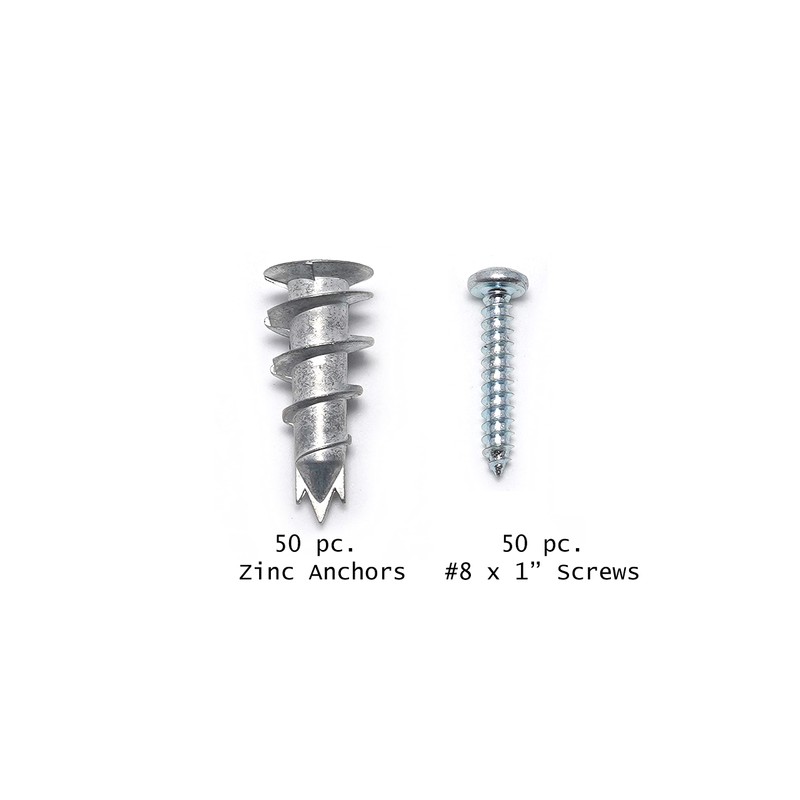 CONFAST Zinc Self-Drilling Drywall/Hollow-Wall Anchor Kit, 100 Pieces (50#8 Anchors+50